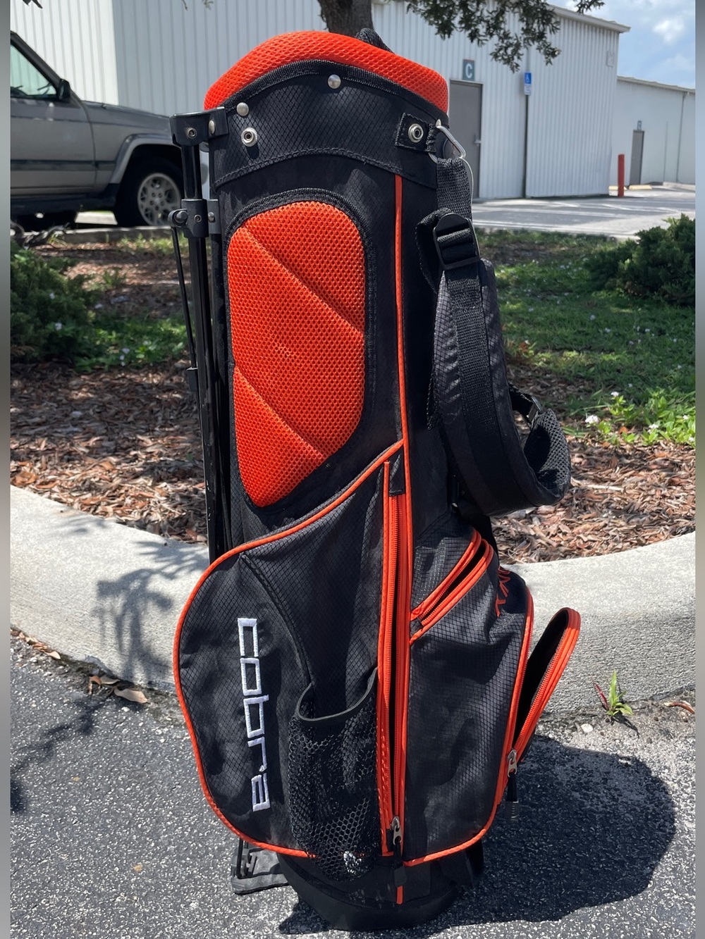Cobra King Junior Stand Bag Black/Orange Rickie Fowler 4-Pocket 5-Dividers 31”